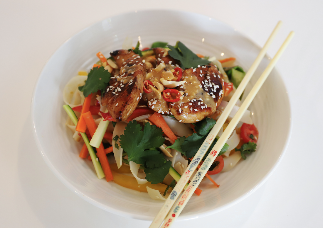 Thai satay chicken noodle salad