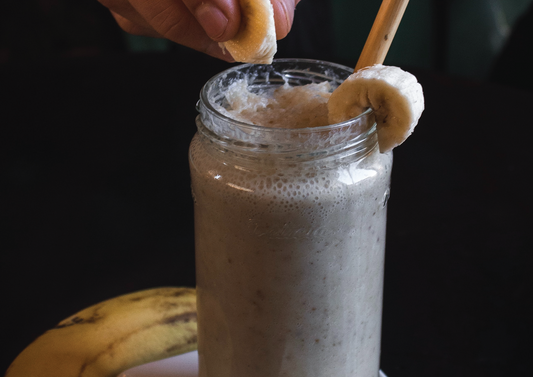 High protein choc peanut butter and banana smoothie